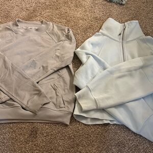 Lululemon Sky Blue scuba size xs/s and Lulu crewneck size s